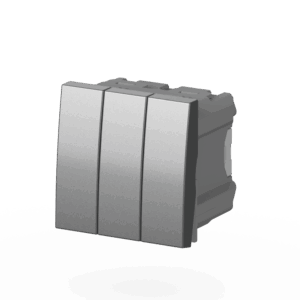 Moda Vox Выключатель 3 клав. M+K серый металлик